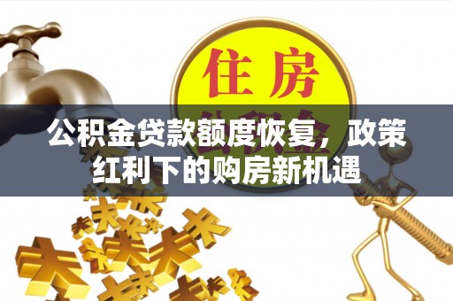 兰陵公积金贷款额度恢复，政策红利下的购房新机遇