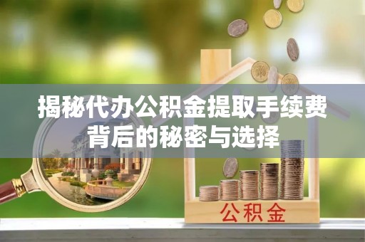 兰陵揭秘代办公积金提取手续费背后的秘密与选择