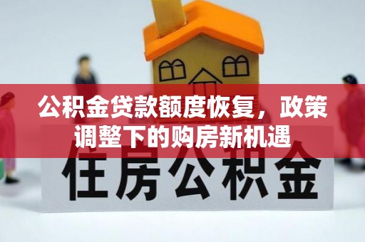兰陵公积金贷款额度恢复，政策调整下的购房新机遇