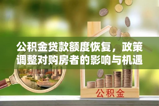 兰陵公积金贷款额度恢复，政策调整对购房者的影响与机遇
