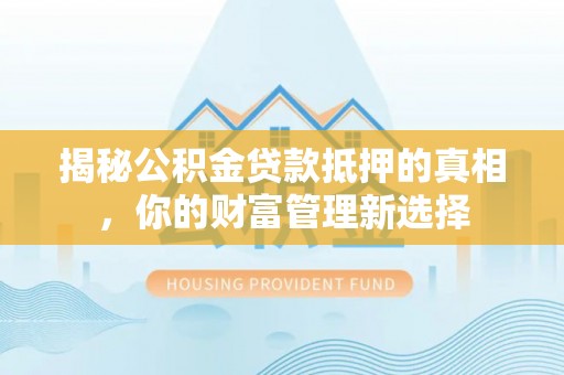 兰陵揭秘公积金贷款抵押的真相，你的财富管理新选择