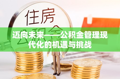 兰陵迈向未来——公积金管理现代化的机遇与挑战